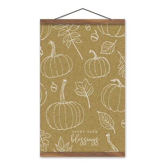 Mustard Yellow Count Your Blessings Hanging Canvas